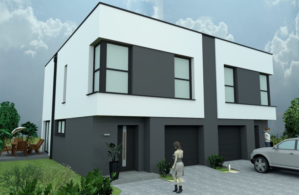 1a - wizualizacja 2022 dom bliźniak projekt realizacja 2023