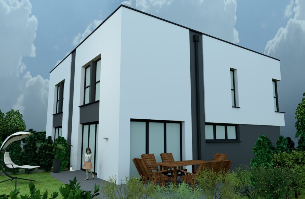 1d - wizualizacja 2022 dom bliźniak projekt realizacja 2023