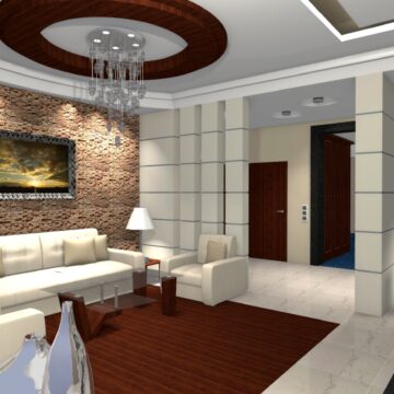 projektowanie domów mieszkalnych 1b-salon